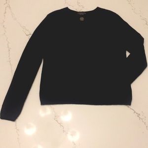 Cashmere Croft & Barrow vneck sweater L black